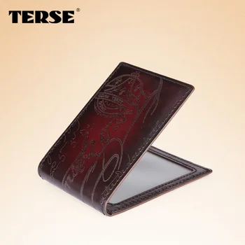 TERSE_China factory manufacturer license card wallet handmade real leather card holder luxury brand custom logo OEM