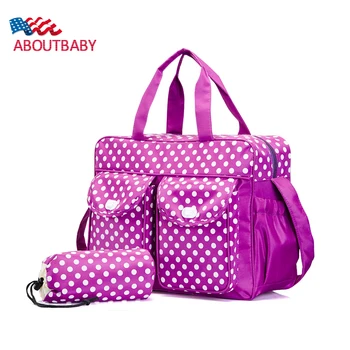 3 PCS/SET Large Capacity Waterproof Multifunctional Dot Baby Diaper Bag Women Messenger Bags Baby Stroller Bag Mummy Handbag
