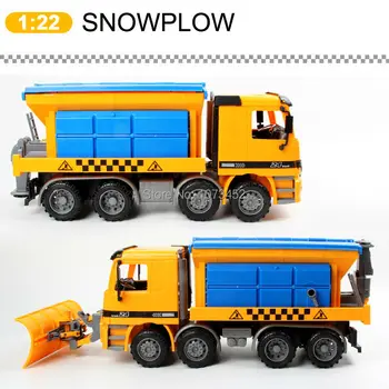 1:22 high-quality ABS plastics car model hot wheel big size friction power snow plow truck car brinquedos