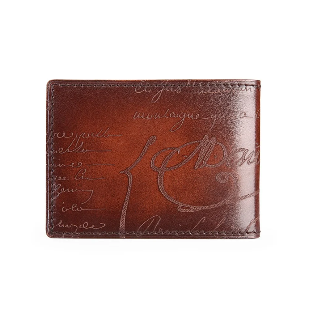 TERSE_Wholesale price handmade genuine leather id card holder men credit card wallet luxury engraving license card holder OEM