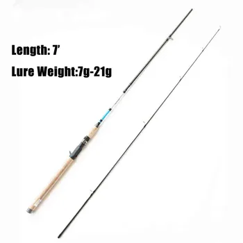 7' Casting Rod Cork Handle ML Power Fishing Casting Rod Carbon Fishing Rod 2 Sections