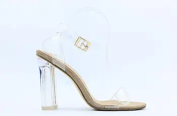 LTTL Summer Kim Kardashian PVC Clear transparent high heel sandals buckle strap Gladiator fashion women shoes factory price