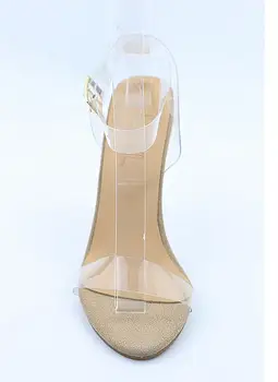 LTTL Summer Kim Kardashian PVC Clear transparent high heel sandals buckle strap Gladiator fashion women shoes factory price