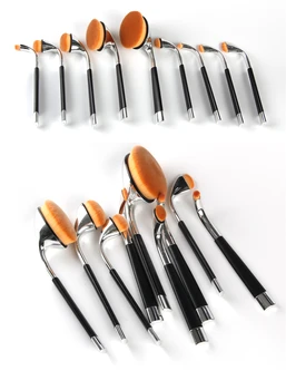 9pcs/set Tooth Brush Shape Oval Makeup Brushes Set MULTIPURPOSE Professional Foundation Powder Blush Brush Kits Cosmetic Tools