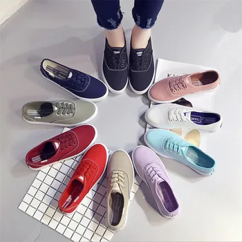 Tenis Feminino Spring Slipony 2017 Ballet Flat Candy Color Canvas Breathable Comfort Flat Shoes