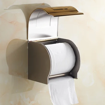 European stainless steel bathroom toilet tissue box waterproof box thickening bathroom towel rack thick waterproof paper holder