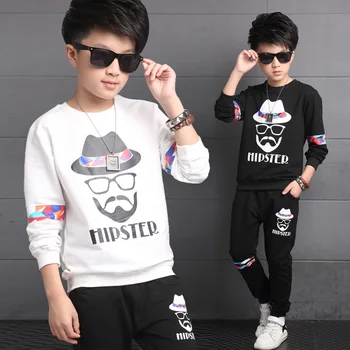 Children's clothing spring big boys shirt + pant 2pcs,kids cotton casual sweater twinset baby boy clothes Europe top 4-14Y