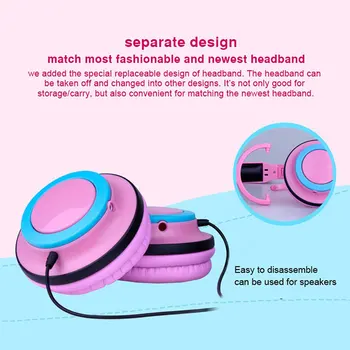 New Foldable Flashing Glowing cat ear headphones Gaming Headset Earphone with LED light For PC Laptop Computer Mobile Phone P0.2