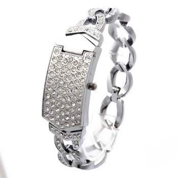 2016 New Luxury Women's Wrist Watch Stainless Steel Band Bracelet Rhinestone Analog Quartz Watch Rose Gold