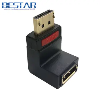Up Angled 90 Degree DisplayPort DP Male to dp Display Port Female Extension Adapter Converter Connector for DisplayPort cables