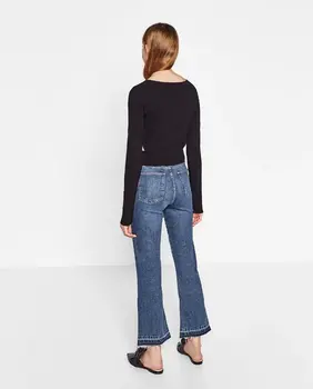 2017 New Basic Flare Jeans Ankel-Length Fashion Pants Hot