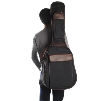 Black Folk Acoustic Guitar Gig Bag Case PU Padded Waterproof for 39 40 inch guitar accessories Hand Shoulder Canvas Accessories