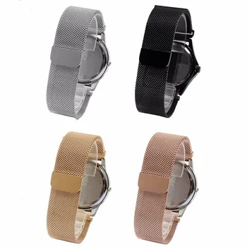 16 18 20 22 23mm Men Lady Silver Black Gold Rose Gold Mesh Milanese Loop Steel Bracelet Wrist Watch Band Strap Belt Magnetic End