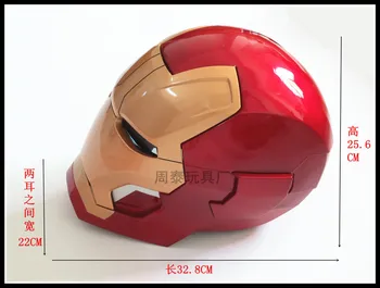 NEW hot 33cm-25cm 1:1 avengers Iron man MK42 helmet light collectors action figure toys Christmas doll Replica