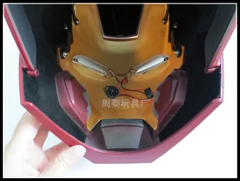 NEW hot 33cm-25cm 1:1 avengers Iron man MK42 helmet light collectors action figure toys Christmas doll Replica