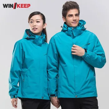 Men Women Winter Waterproof Mountain Clothes Climbing Hiking Overcoats Thicken Fleece Lining Warm Outwear Jacket Coat For Lovers