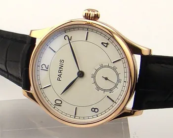 Parnis 44mm white dial gold case hand winding 6498 Mechanical Watch 6498 p003