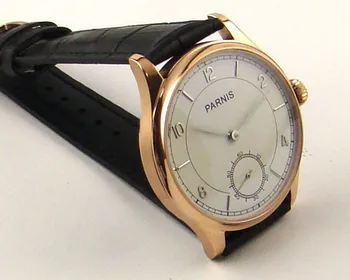 Parnis 44mm white dial gold case hand winding 6498 Mechanical Watch 6498 p003