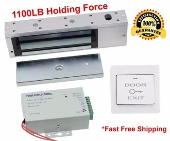 New Hot Home Security Door Entry System Mag Lock 1200lbs Kit Power Supply 110-220V For Video Door Phone Doorbell Intercom system