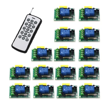Wireless 1 Channel Remote Control Switch 220V RF Gate Garage Door 15pcs Receiver and 1pcs Transmitters 4356