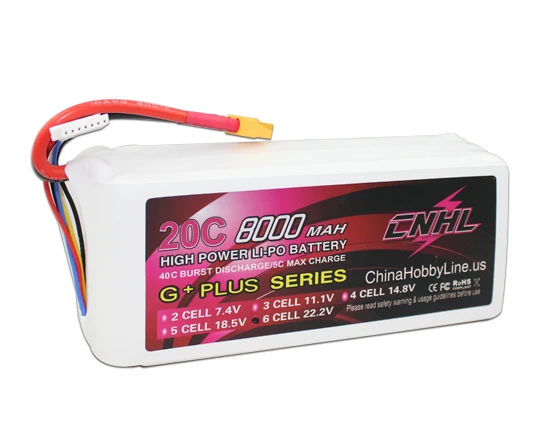 CNHL G+PLUS LI-PO 8000mAh 22.2V 20C(Max 40C) 6S Lipo Battery Pack for Multi-Rotor with
