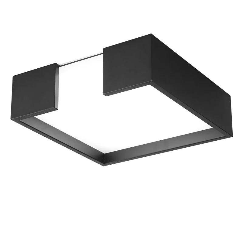 Modern metal LED dimmable white black square lamp for bedroom corridor living room ceiling lamp