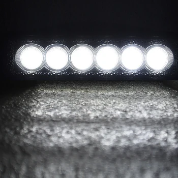 Led Lamp 10pcs 6INCH 18W LED bar Flood Beam Automobiles led work light Car Styling Off Road External Lights DRL Car Led Lights
