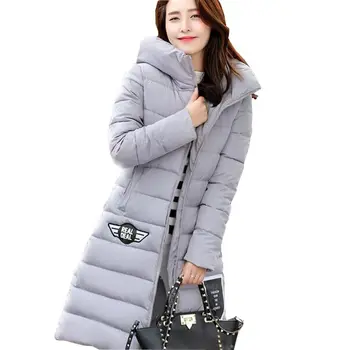 Winter down parka coat women fashion slim long cotton-padded jacket coat Christmas hood female plus size loose hooded coat kl397