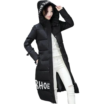Long winter jacket women coat down parkas hooded thicken slim cotton-padded outerwear fashion wadded plus size overcoat kp0773