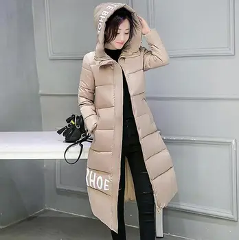 Long winter jacket women coat down parkas hooded thicken slim cotton-padded outerwear fashion wadded plus size overcoat kp0773