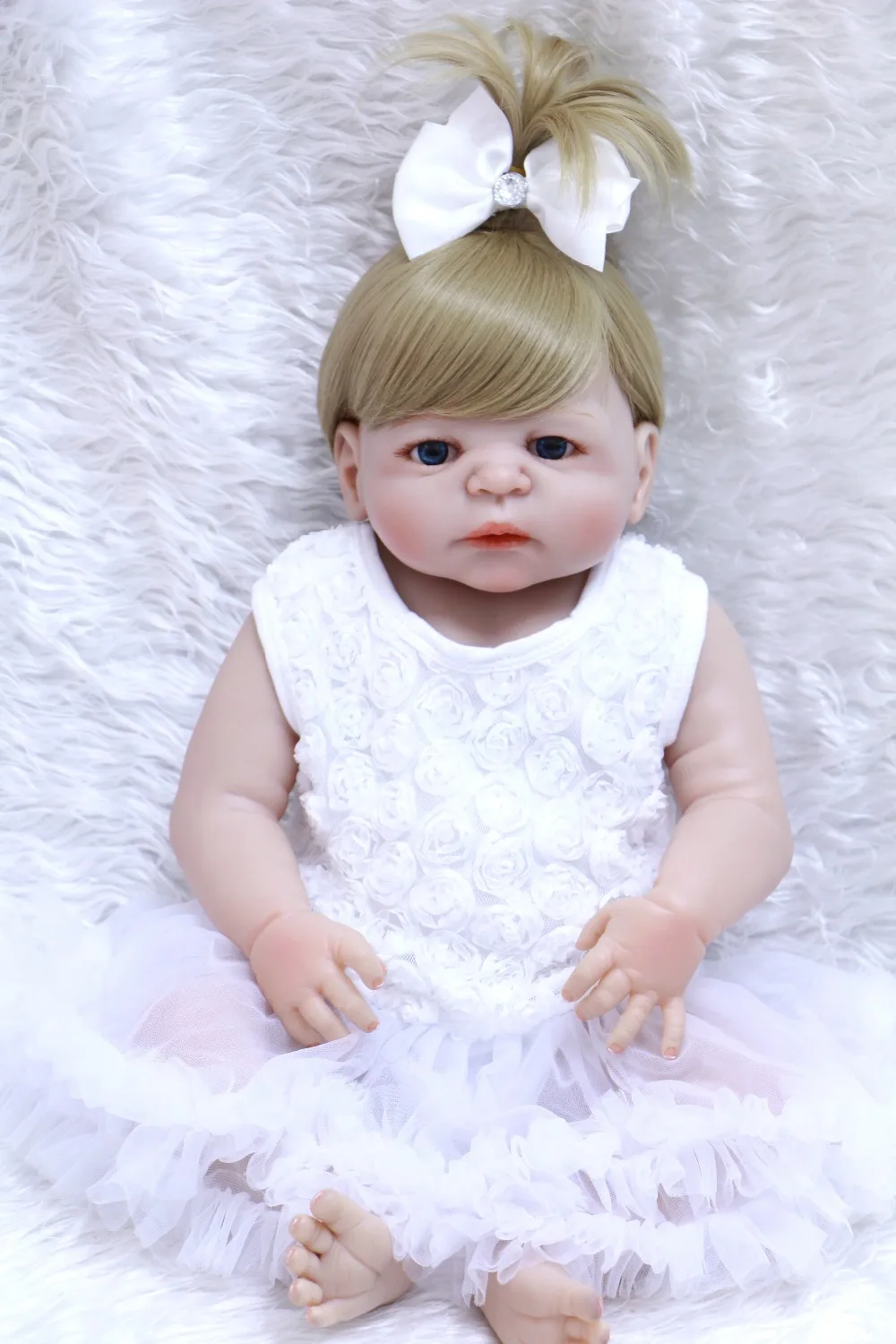 55cm New Full Body Silicone Reborn Baby Doll Toys Newborn Girl Baby Doll Christmas Gift Birthday Gift Bathe Toy Girls Brinquedos