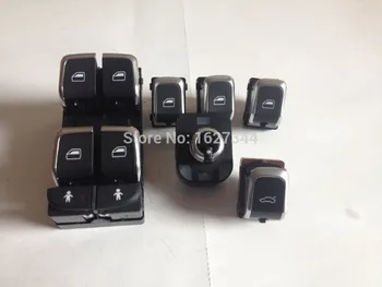 10 set GenuineChrome Window Mirror Trunk Switch Button Combo For Audi A6 A7 C7 Q3 4G0 959 851 4GD 959 565 A