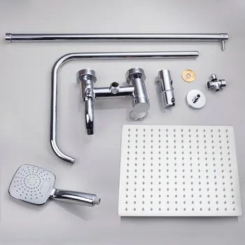 Modern Luxury LED Brass Chromed for The Bathroom Rain Shower Head Waterfall Rain Shower Set Mixer Tap