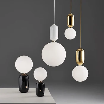 LED Nordic Postmodern Iron Glass LED Lamp LED Light.Pendant Lights.Pendant Lamp.Pendant light For Dinning Room Store Bar