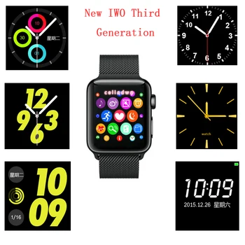 2017 New Smart Watch IWO 1:1 3rd Generation Heart Rate Bluetooth Smartwatch IWO 2 Upgrade Music Player W52 For Android IOS Phone