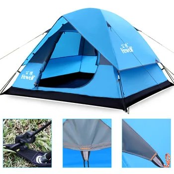 Tourist Tent Double Layer Tent 3-4 Person Tents Automatic Windproof Waterproof Outdoor Hiking Camping Hunting Picnic Tents New