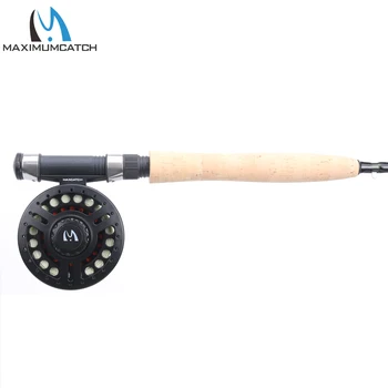 Maximumcatch Carbon Fiber Fly Rod 9FT 5WT 4 Pcs & Plastic Fly Reel & Fly Line with Fly Flies Fly Fishing Combo