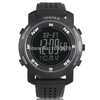 New Spovan Bravo Multifunction Digital Climbing Sports Altimeter Thermometer Compass Barometer Watch LCD Monitor 3ATM Waterproof