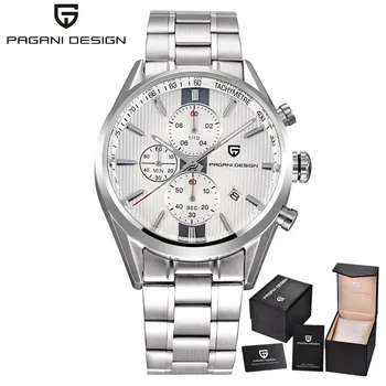 Top Brand Luxury PAGANI DESIGN Watches Men Leather & Stainless Steel Business Dive 30m Quartz Sport Watch clock men Reloj Hombre