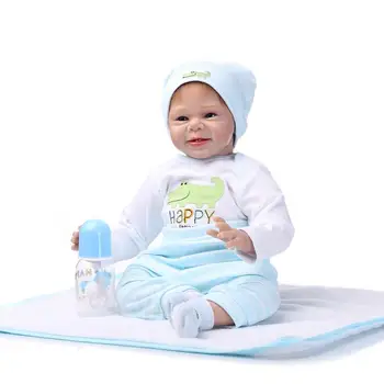 2016 New 55 cm Silicone Reborn Dolls Handmade Realistic Baby Doll 22 Inch Silicone Reborn Toys for Kids Juguetes Brinquedos