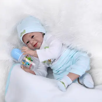 2016 New 55 cm Silicone Reborn Dolls Handmade Realistic Baby Doll 22 Inch Silicone Reborn Toys for Kids Juguetes Brinquedos
