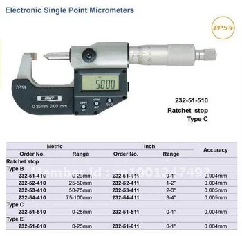 Scribed line Digital Single Point Micrometers.0-25mmElectronic blade micrometer. Type C