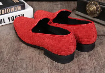 LTTL 2017 Fashion Summer Style Moccasins Knitted Leather Men Loafers Shoes Men Driving Flats Black Red Espadrilles