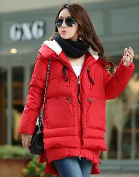 New 2017 Winter Women Wadded Jacket Red Female Outerwear Plus Size XXXL Thickening Casual Down Cotton Wadded Coat Women Parkas