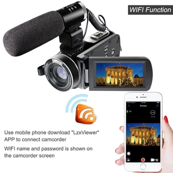 5Pcs/lot, DHL Wifi Camcorder Full HD 1080P 30FPS Portable Digital Video Camera with External Microphone (HDV-Z20)
