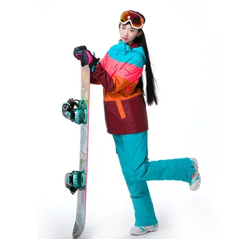 2017 New Ski Jackets Women Winter Patchwork Style Ladies Professional Snowboard Jacket Warmth Thicken Waterproof 10000 Skiwear