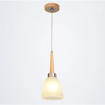 Modern Minimalist Wooden Pendant Light Creative Glass Lamp Living Dining Room Bar Metal Suspension Hanging Fixtures Lights PL460