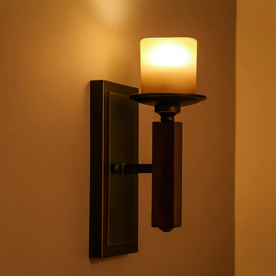 Led e14 Loft Iron Glass Candle LED Lamp LED Light Wall lamp Wall Light Wall Sconce For Bar Store Foyer Bedroom Corridor Lobby