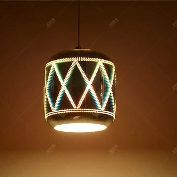 Led e27 Colorful 3D Effect Iron Glass LED Lamp LED Light.Pendant Lights.Pendant Lamp.Pendant light For Dinning Room Foyer