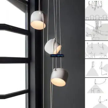 Fashion shop Bongos light for Bar showcase lamp modern stair light long pendant lights string aluminum spider light adjustable